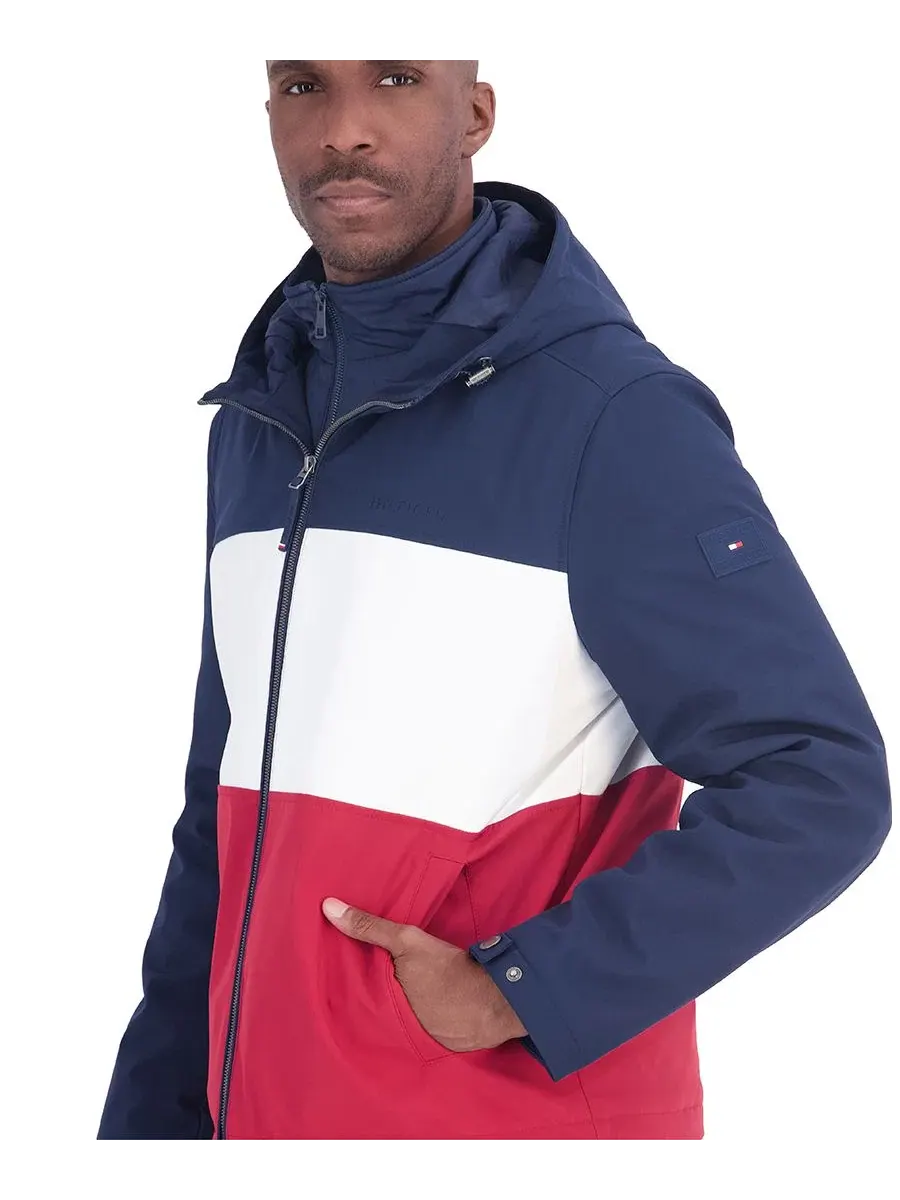 Мужская куртка-ветровка с капюшоном и вставкой Tommy Hilfiger — изображение 3 из 5