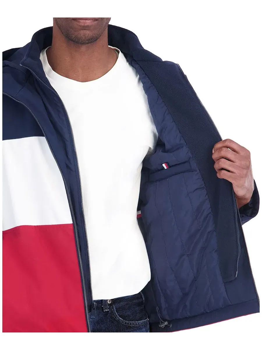 Мужская куртка-ветровка с капюшоном и вставкой Tommy Hilfiger — изображение 4 из 5