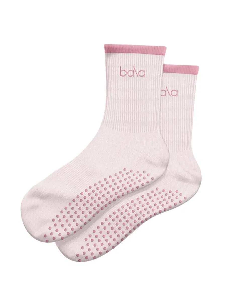 Носки с захватом для пилатеса, пара, модель High Sock Bala — изображение 2 из 7, пудровый розовый