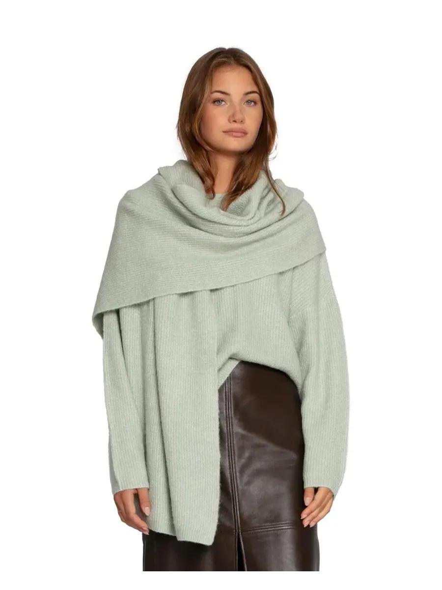 Свитер с шарфом Wrap Me Up Scarf Sweater Belle & Bloom — изображение 1 из 5, мята