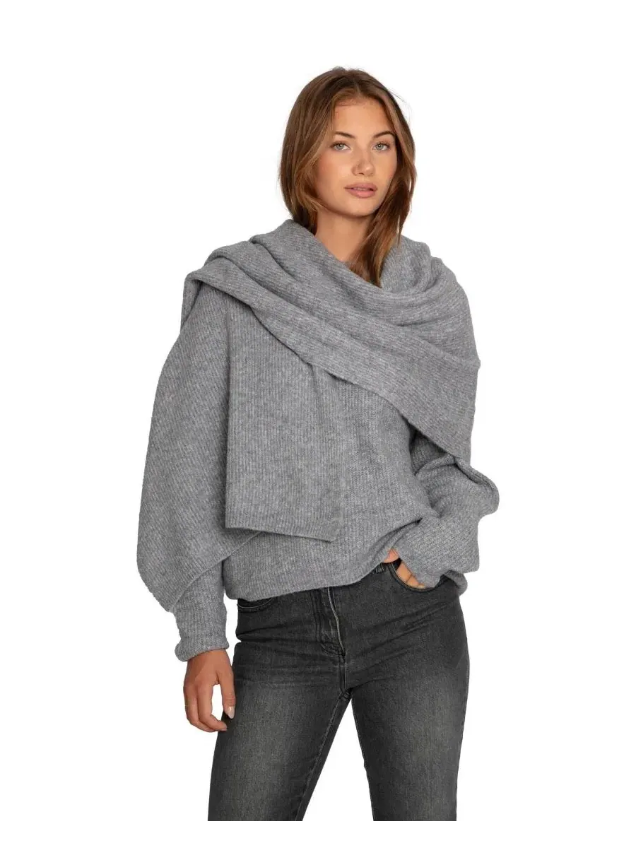 Свитер с отстегивающимся шарфом Wrap Me Up Scarf Sweater Belle & Bloom