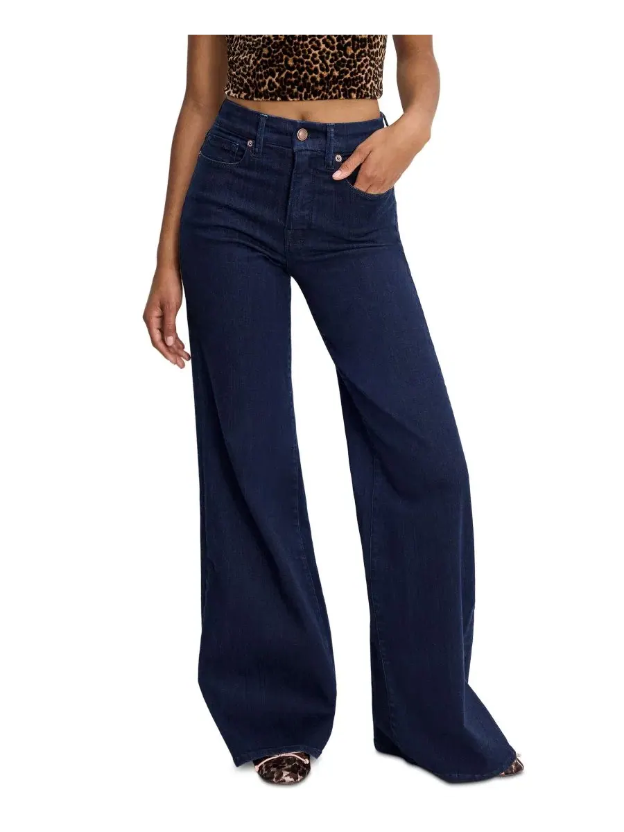 Джинсы Good American Petite High-Rise Wide-Leg Ankle