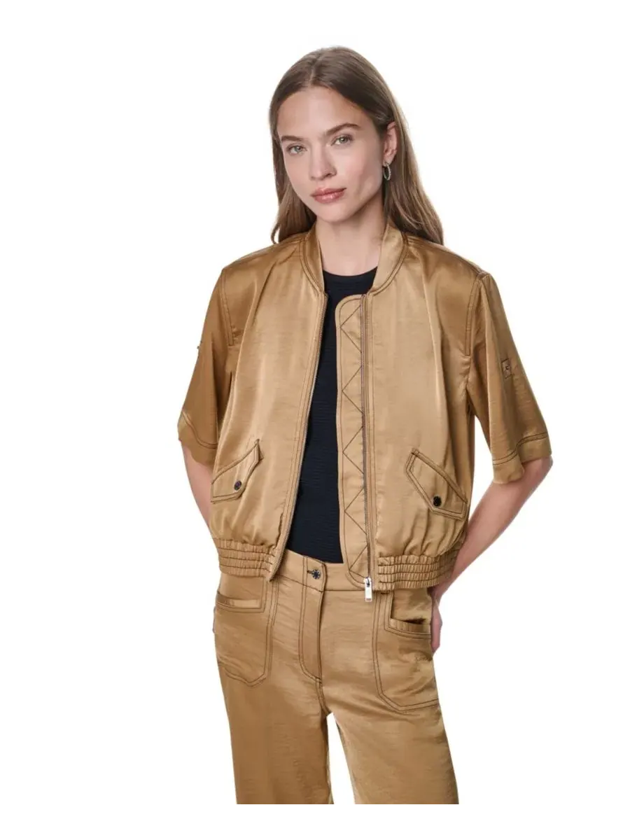 Женская куртка с контрастной отстрочкой и застежкой-молнией, модель Roll-Tab Contrast Stitch Glazed — изображение 1 из 10