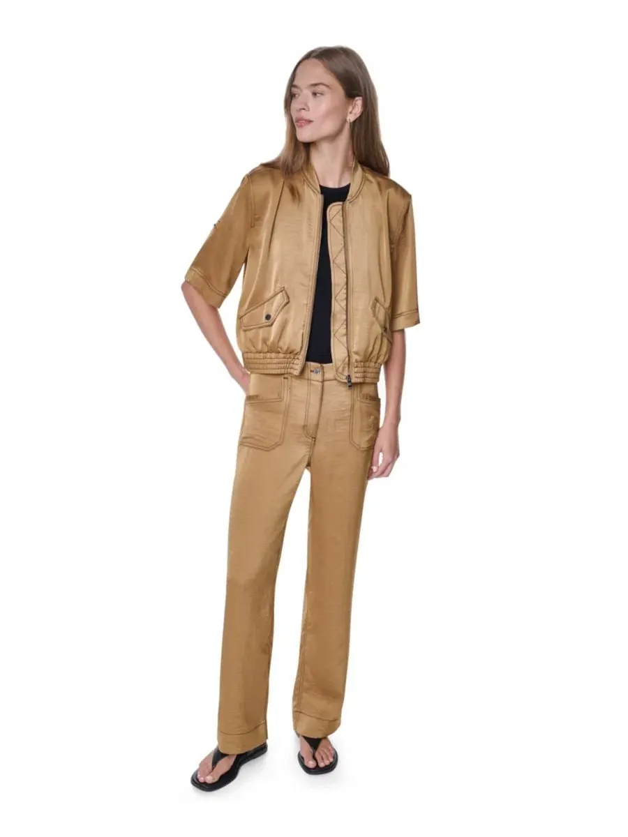 Женская куртка с контрастной отстрочкой и застежкой-молнией, модель Roll-Tab Contrast Stitch Glazed — изображение 3 из 10