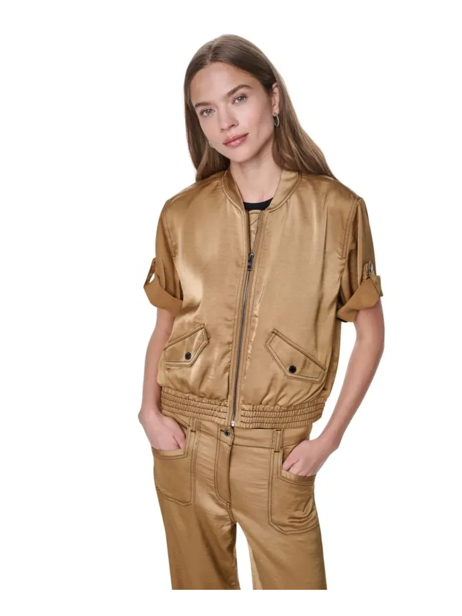 Женская куртка с контрастной отстрочкой и застежкой-молнией, модель Roll-Tab Contrast Stitch Glazed — изображение 4 из 10