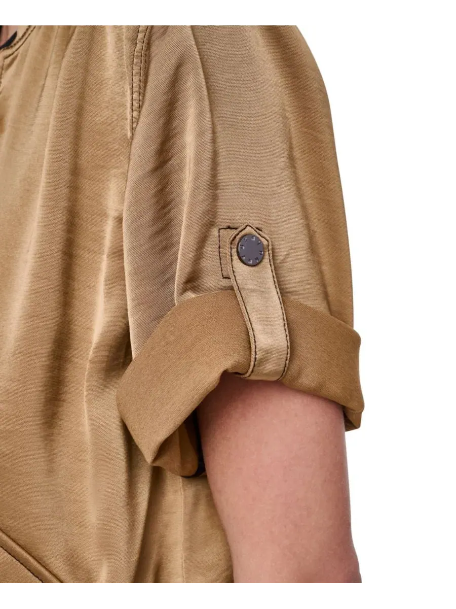 Женская куртка с контрастной отстрочкой и застежкой-молнией, модель Roll-Tab Contrast Stitch Glazed — изображение 7 из 10