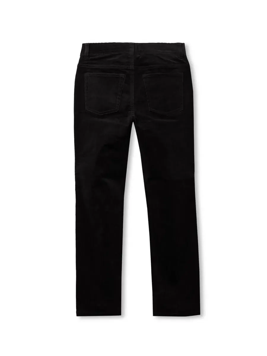 Брюки из stretch-корда с 5 карманами Big Boys Stretch Cord 5 Pocket Pants Lands' End — изображение 2 из 3, черный