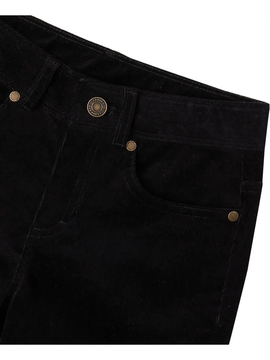 Брюки из stretch-корда с 5 карманами Big Boys Stretch Cord 5 Pocket Pants Lands' End — изображение 3 из 3, черный