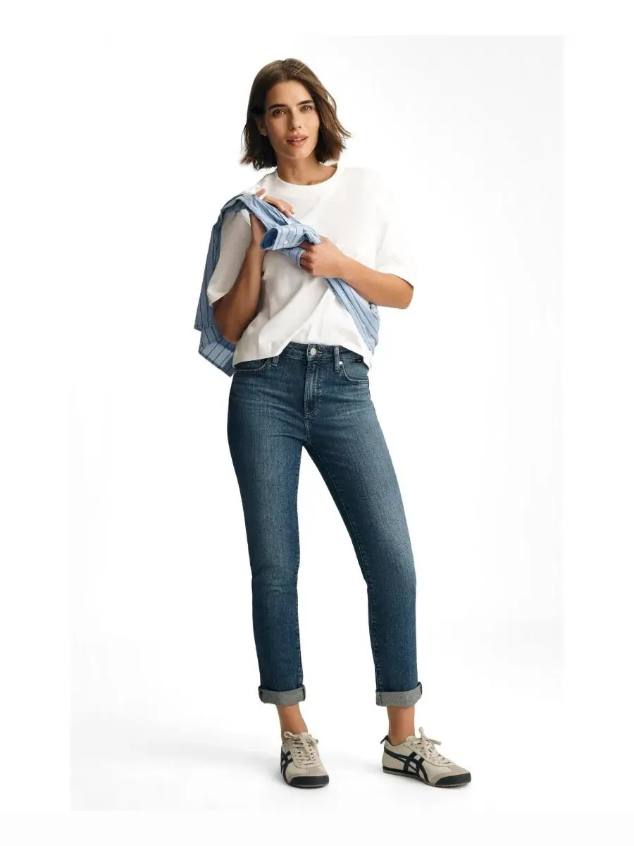Джинсы boyfriend с заниженной талией Mavi Jeans — синий