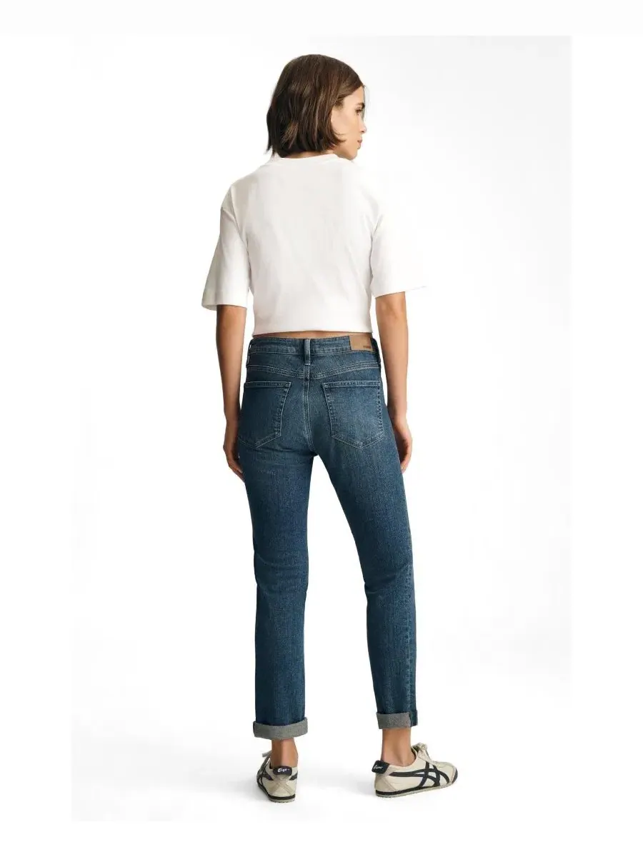 Джинсы boyfriend с заниженной талией Mavi Jeans — изображение 3 из 6, темный синий