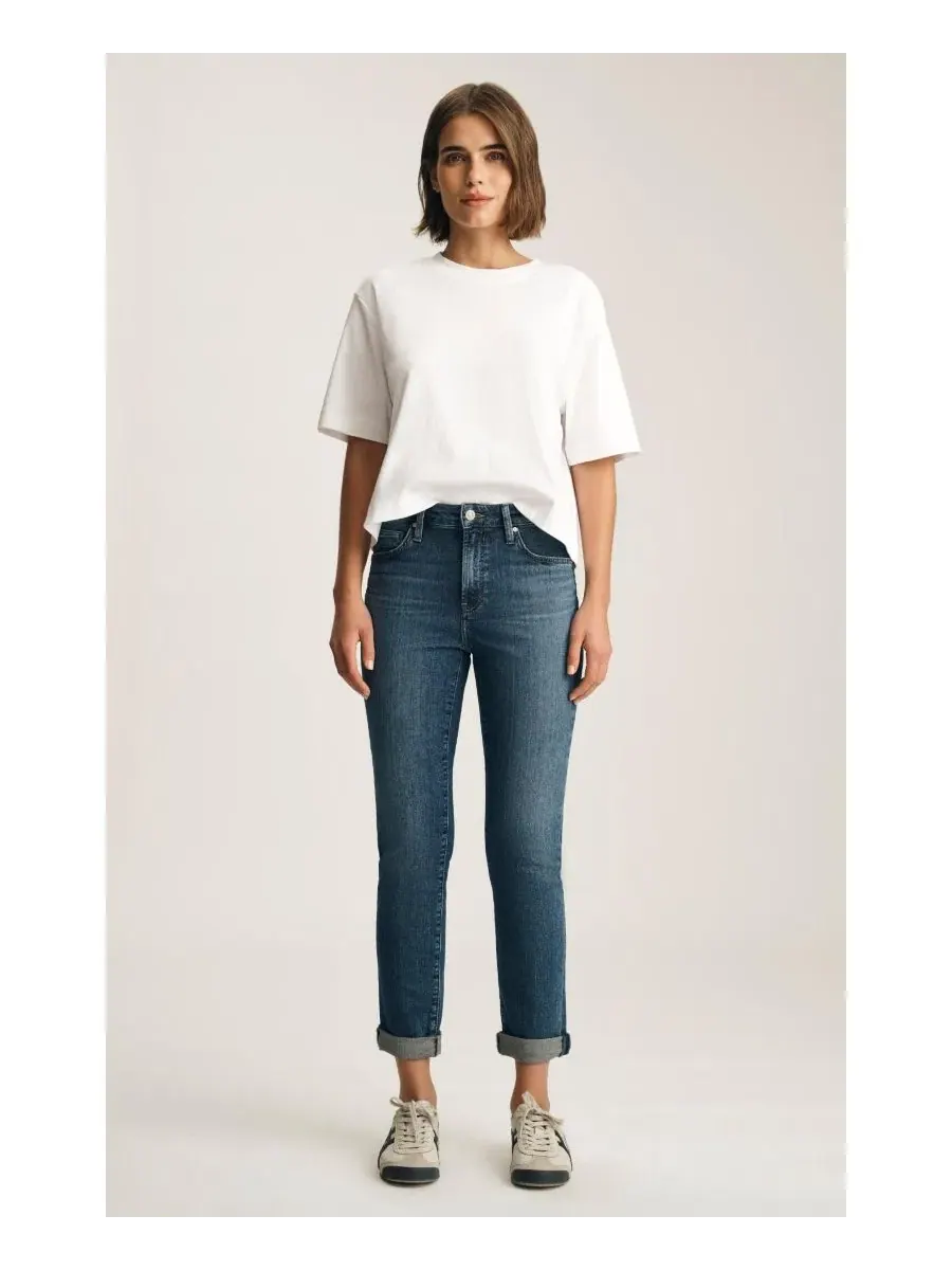Джинсы boyfriend с заниженной талией Mavi Jeans — изображение 4 из 6, темный синий
