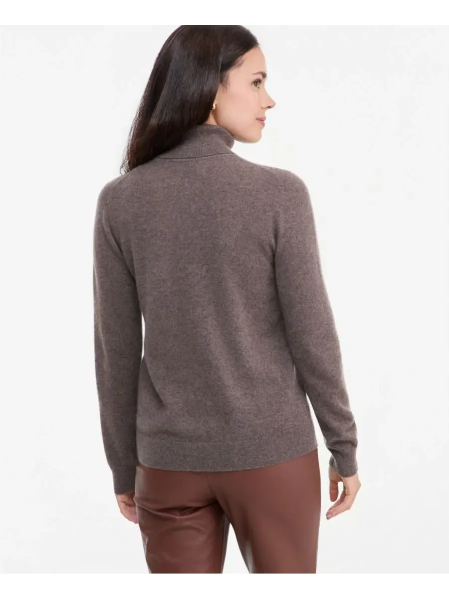 Свитер с воротником-хомутом из кашемира, Petite Charter Club, Frosted Mocha Heather — изображение 4 из 4