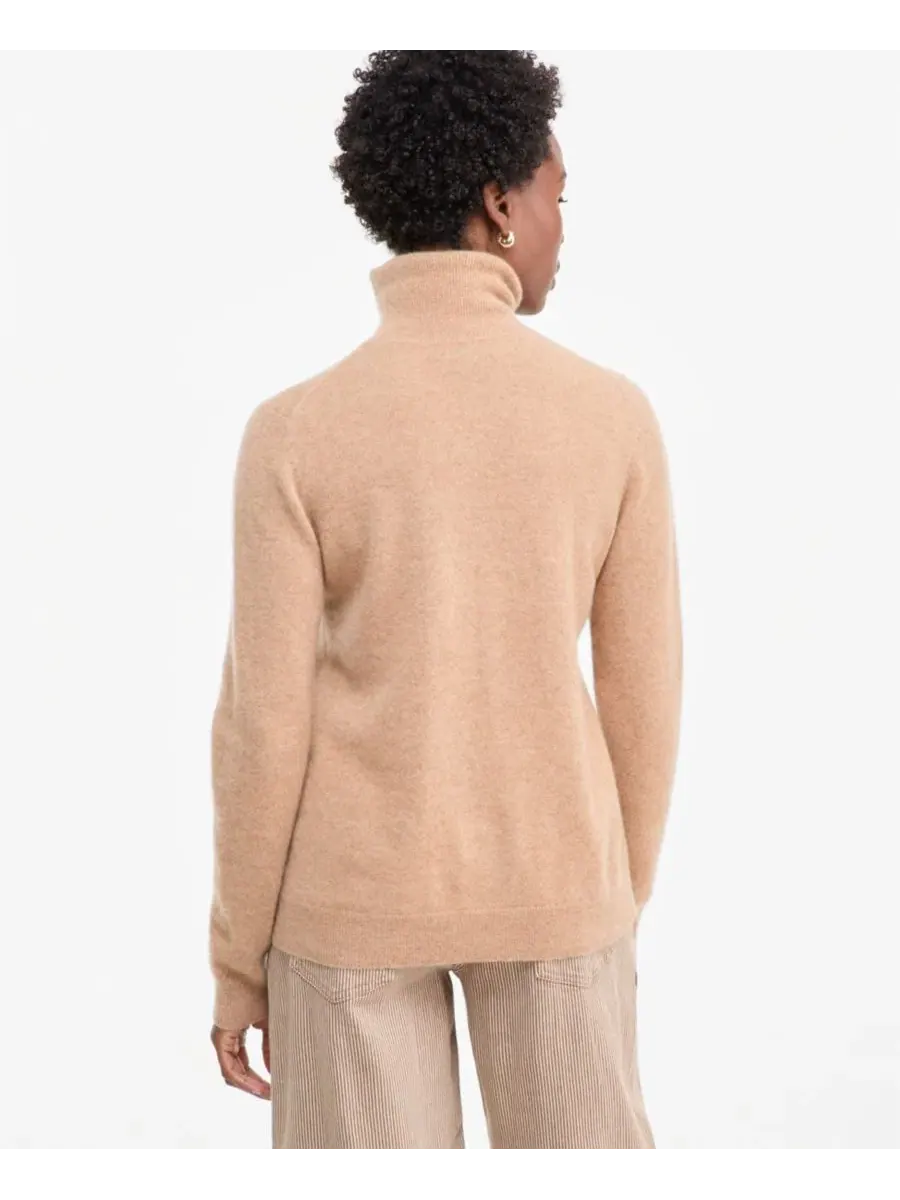 Свитер из кашемира с высоким воротом Petite Cashmere Turtleneck Sweater Charter Club, Heather Camel — изображение 3 из 3