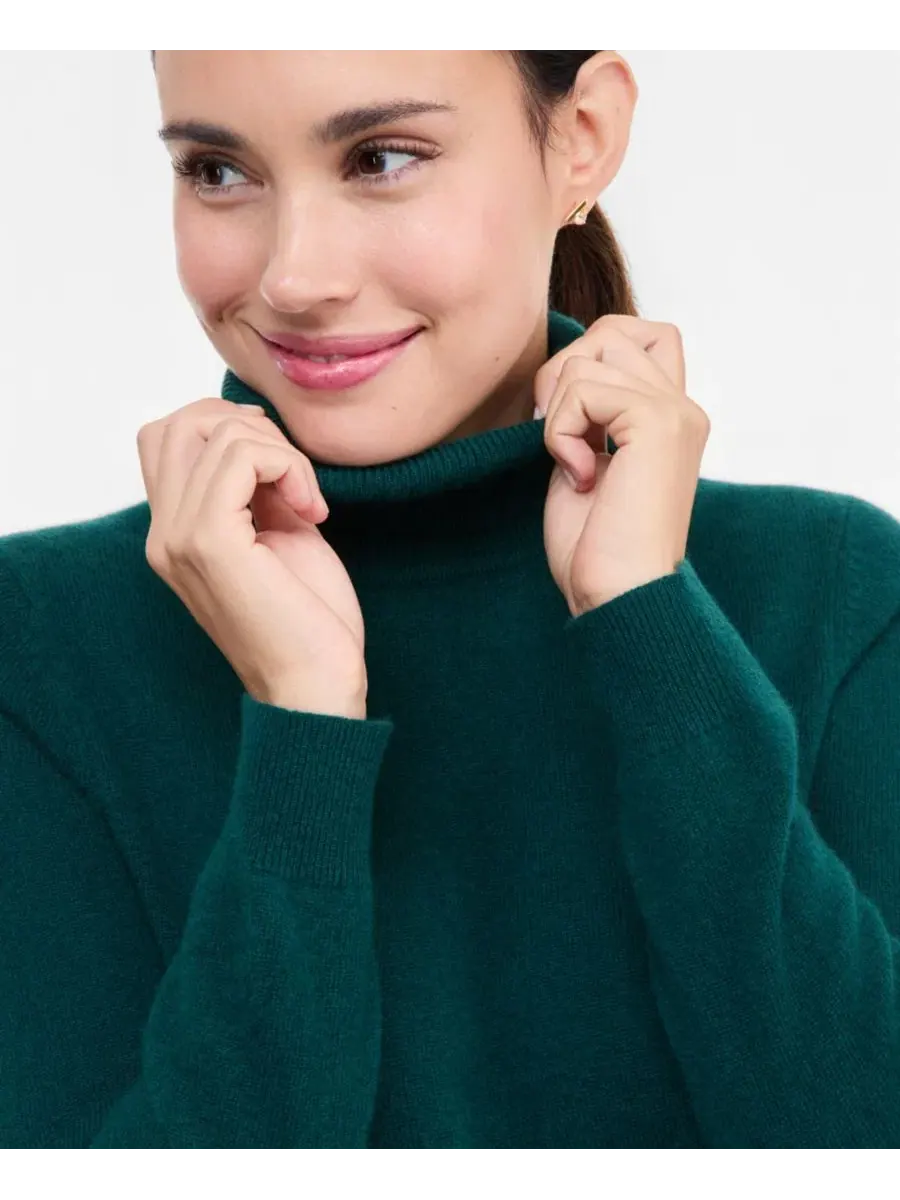 Кашемировый свитер с высоким воротом Petite Cashmere Turtleneck Sweater Charter Club, Deep Pine — изображение 2 из 3