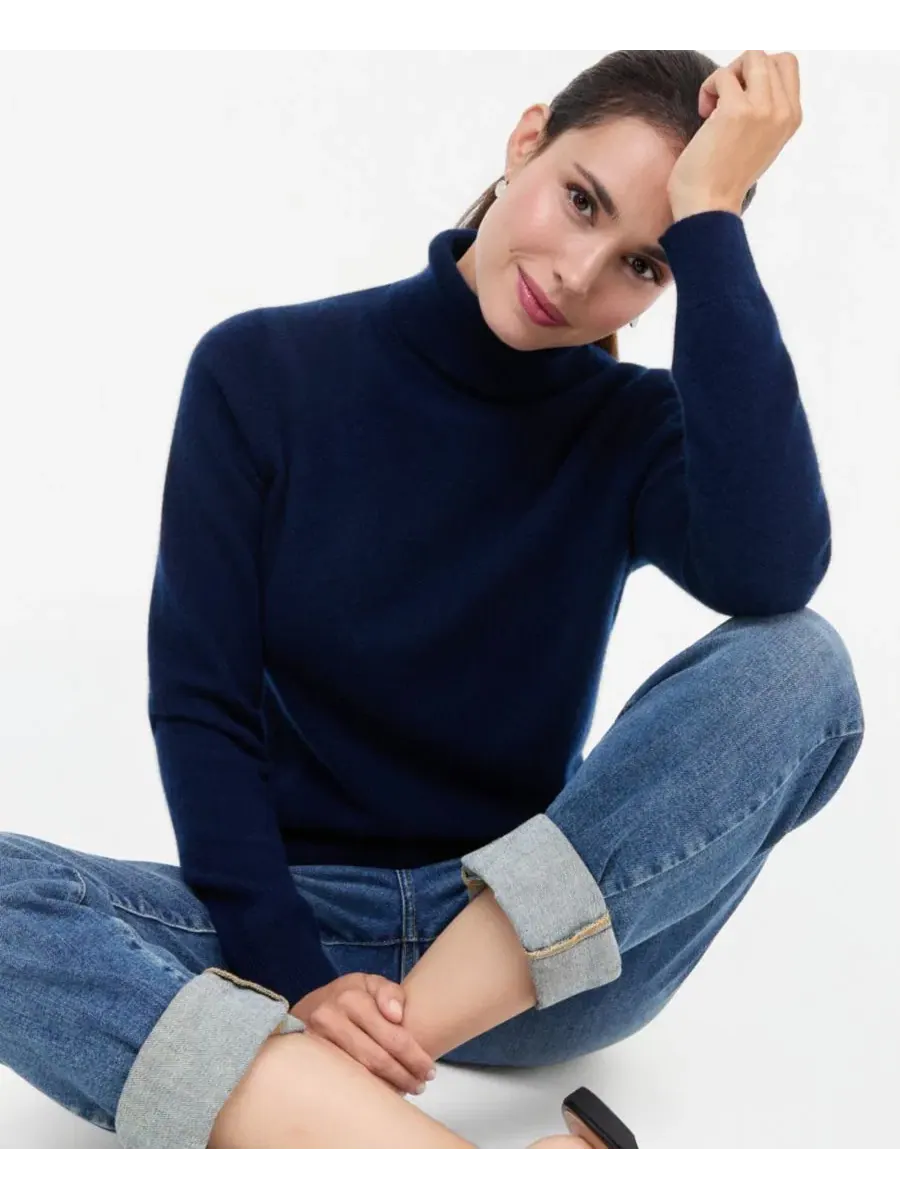 Женский свитер с воротником-стойкой из кашемира Petite Cashmere Turtleneck Sweater Charter Club — изображение 1 из 3