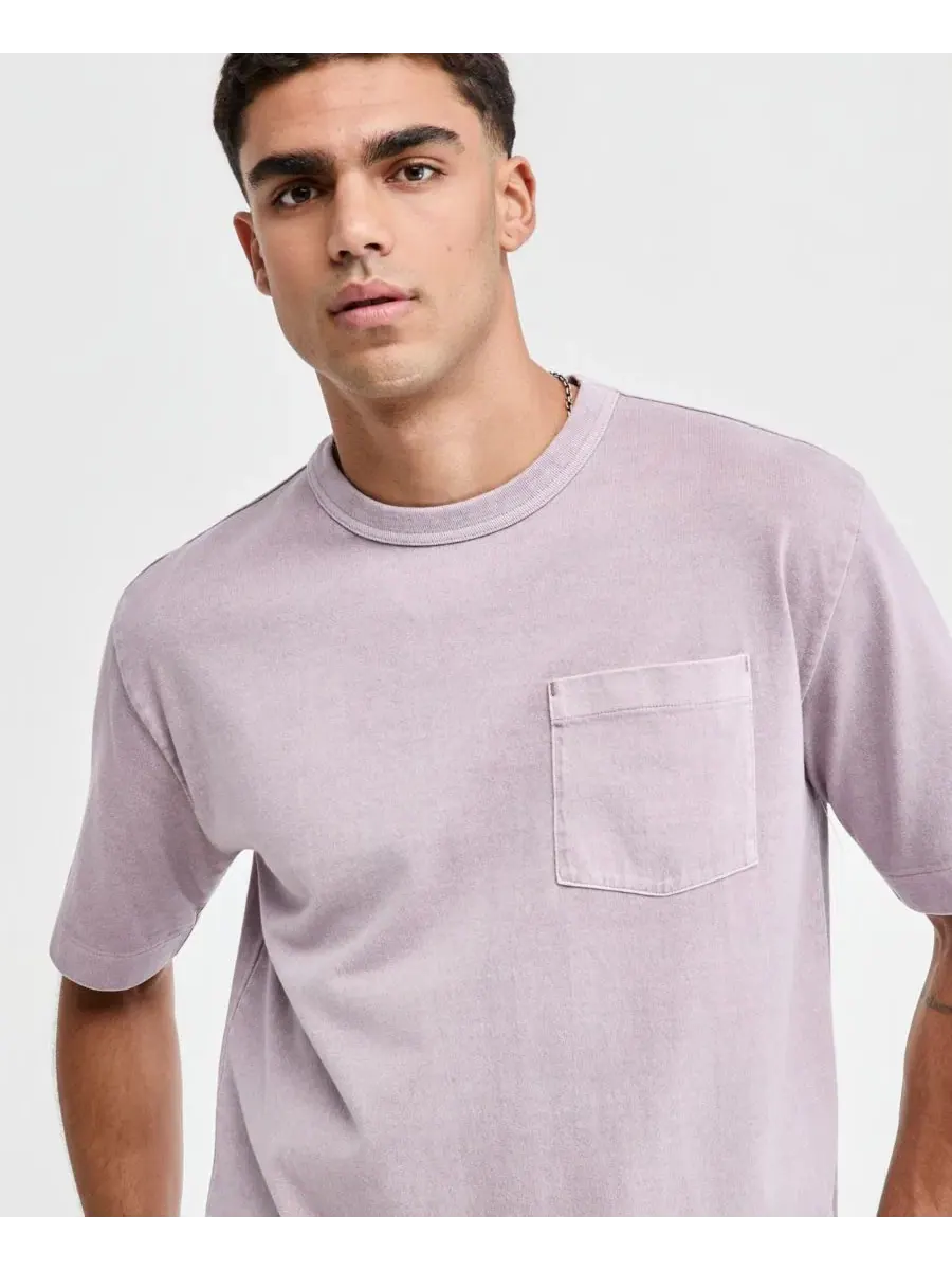 Футболка мужская свободного кроя с нагрудным карманом Mode of One, Mauve Love — изображение 2 из 4