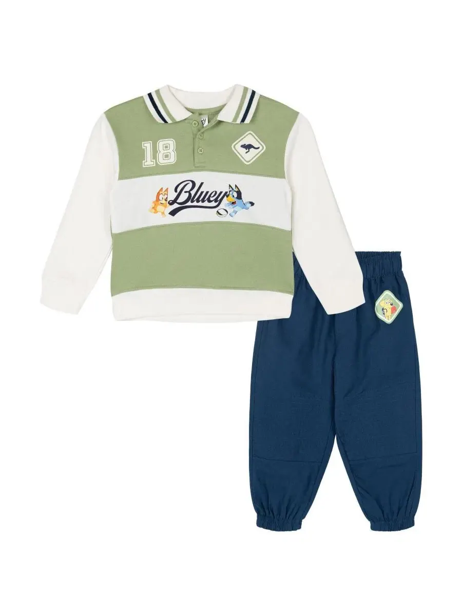 Комплект из поло и джоггеров Bluey Bluey Bingo Green Navy — синий