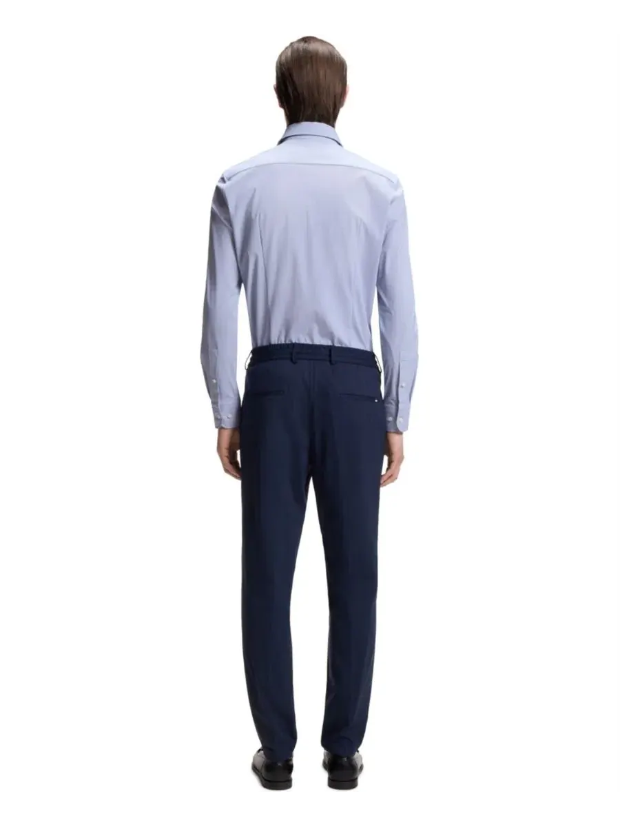 Рубашка с принтом Slim Fit Hugo Boss — изображение 3 из 13, синий