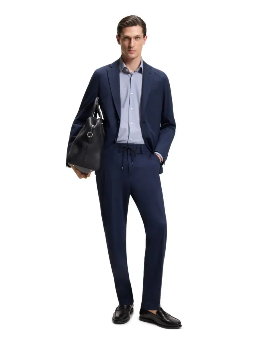 Рубашка с принтом Slim Fit Hugo Boss — изображение 4 из 13, синий