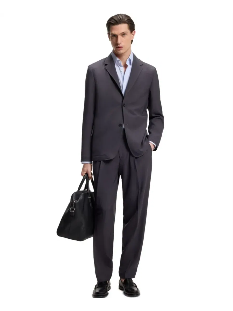 Рубашка с принтом Slim Fit Hugo Boss — изображение 7 из 13, синий