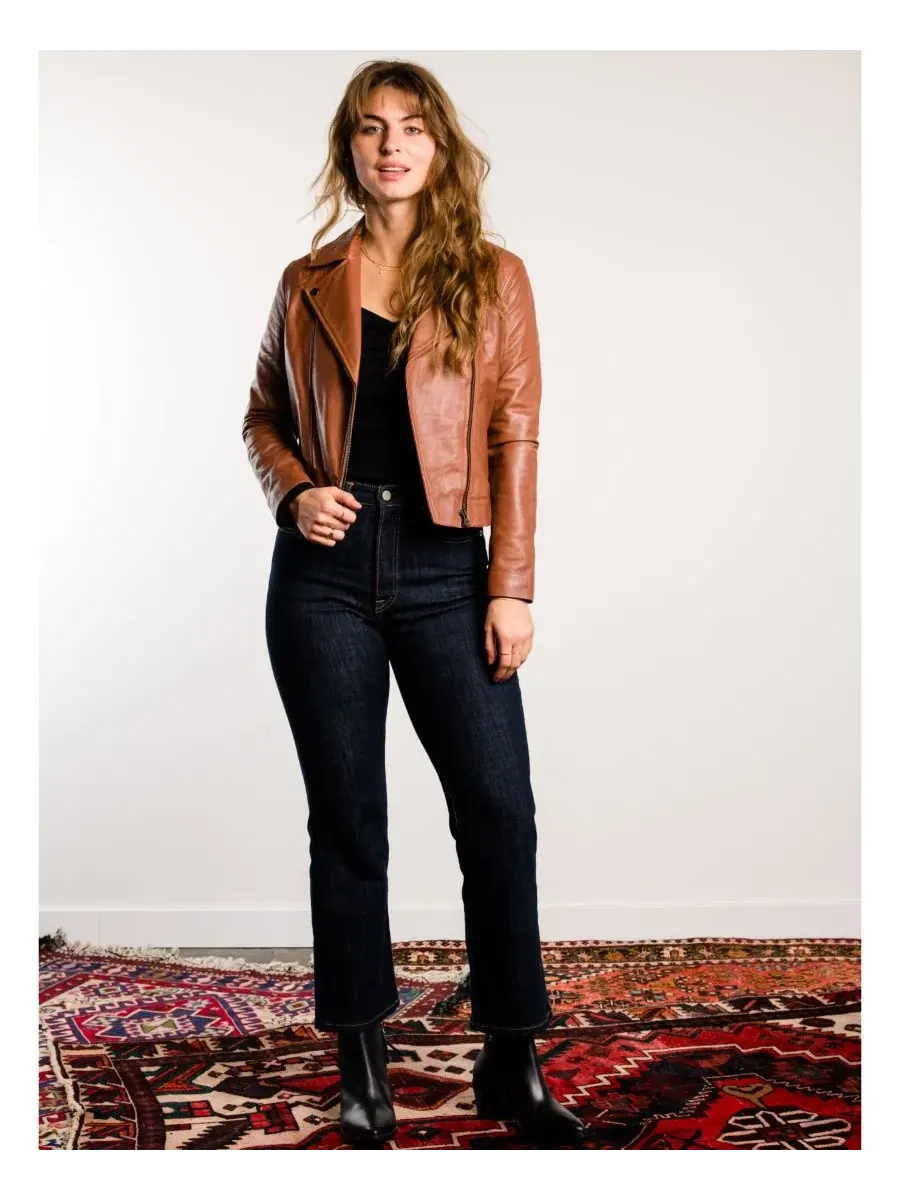 Кожаная куртка Maha Leather Jacket ABLE — коричневый