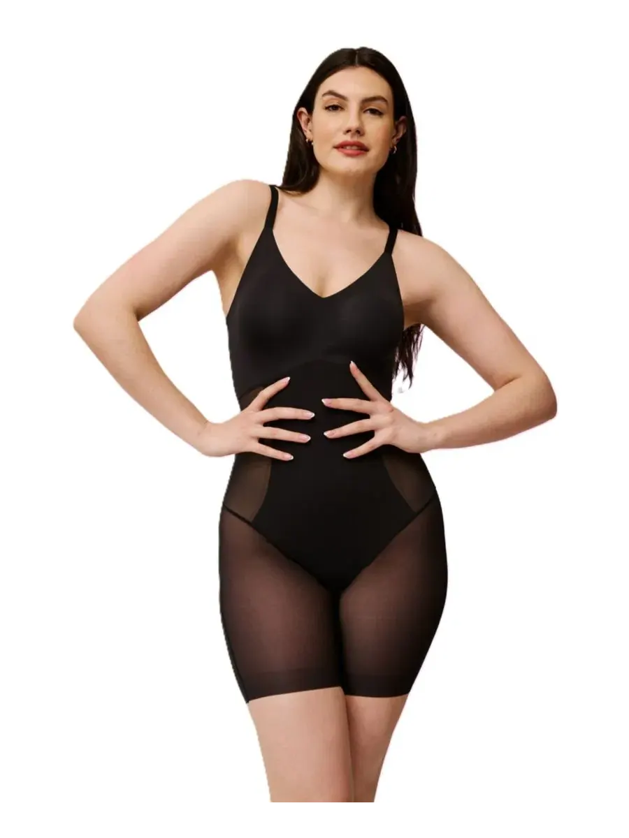 Утягивающий боди-комбинезон до середины бедра Sculpting Mid-Thigh Bodysuit Maidenform — изображение 2 из 7, черный
