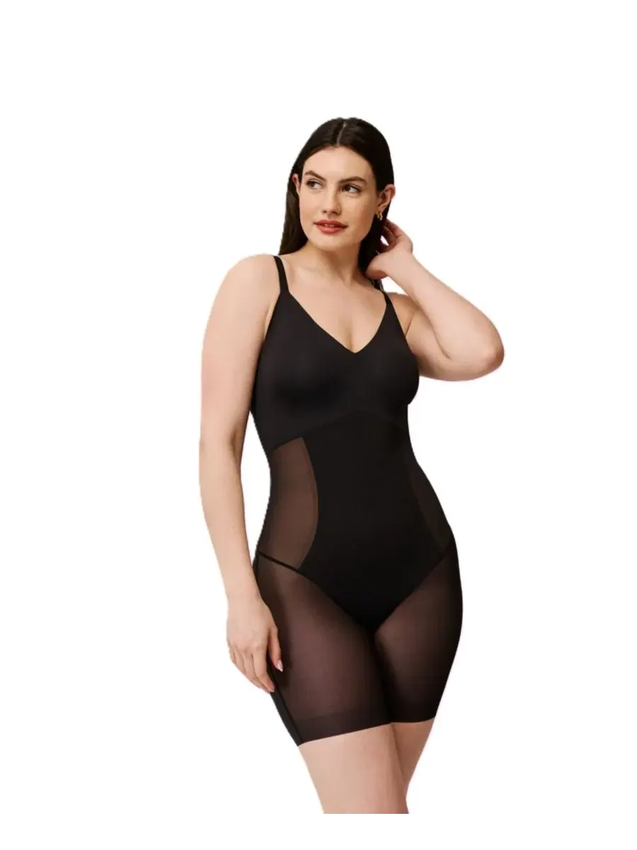 Утягивающий боди-комбинезон до середины бедра Sculpting Mid-Thigh Bodysuit Maidenform — изображение 6 из 7, черный