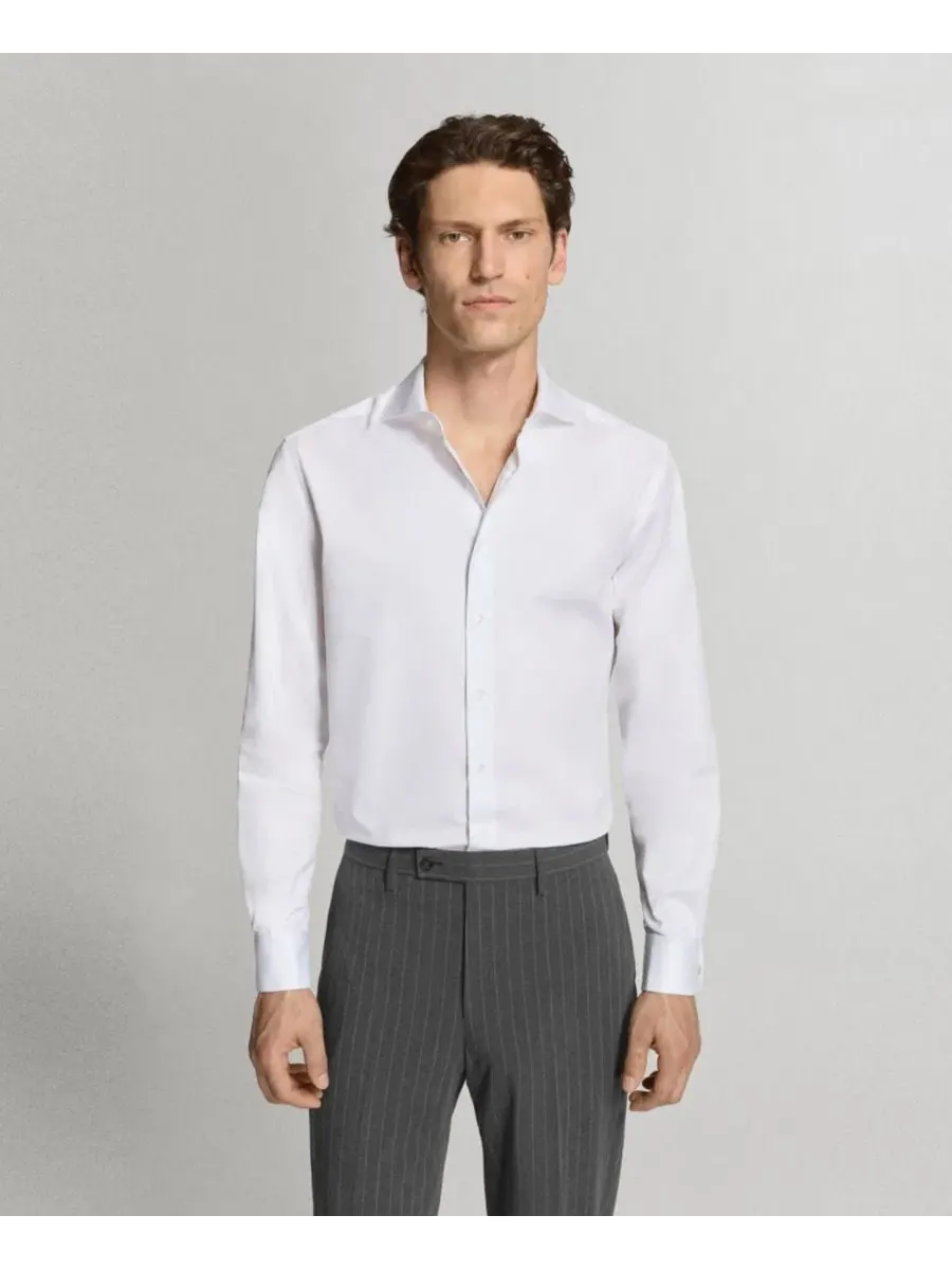 Мужская рубашка из хлопка с длинным рукавом, Slim Fit MANGO
