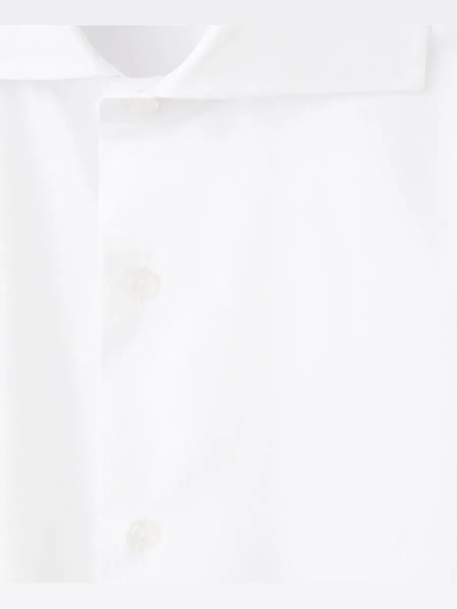Мужская рубашка из хлопка с длинным рукавом, Slim Fit MANGO — изображение 3 из 8, белый