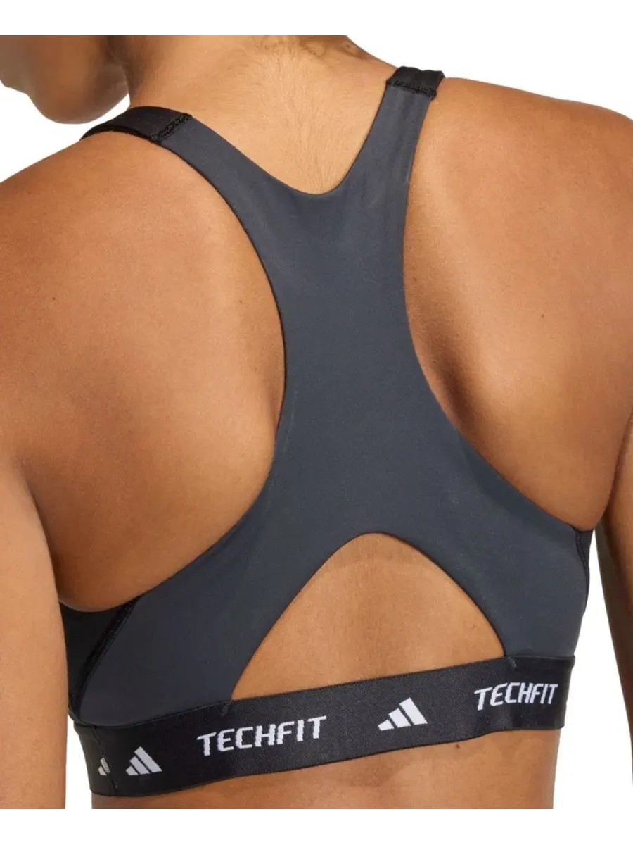 Спортивный бюстгальтер Tech Fit Color Block Medium Support Bra adidas — изображение 4 из 5, черный