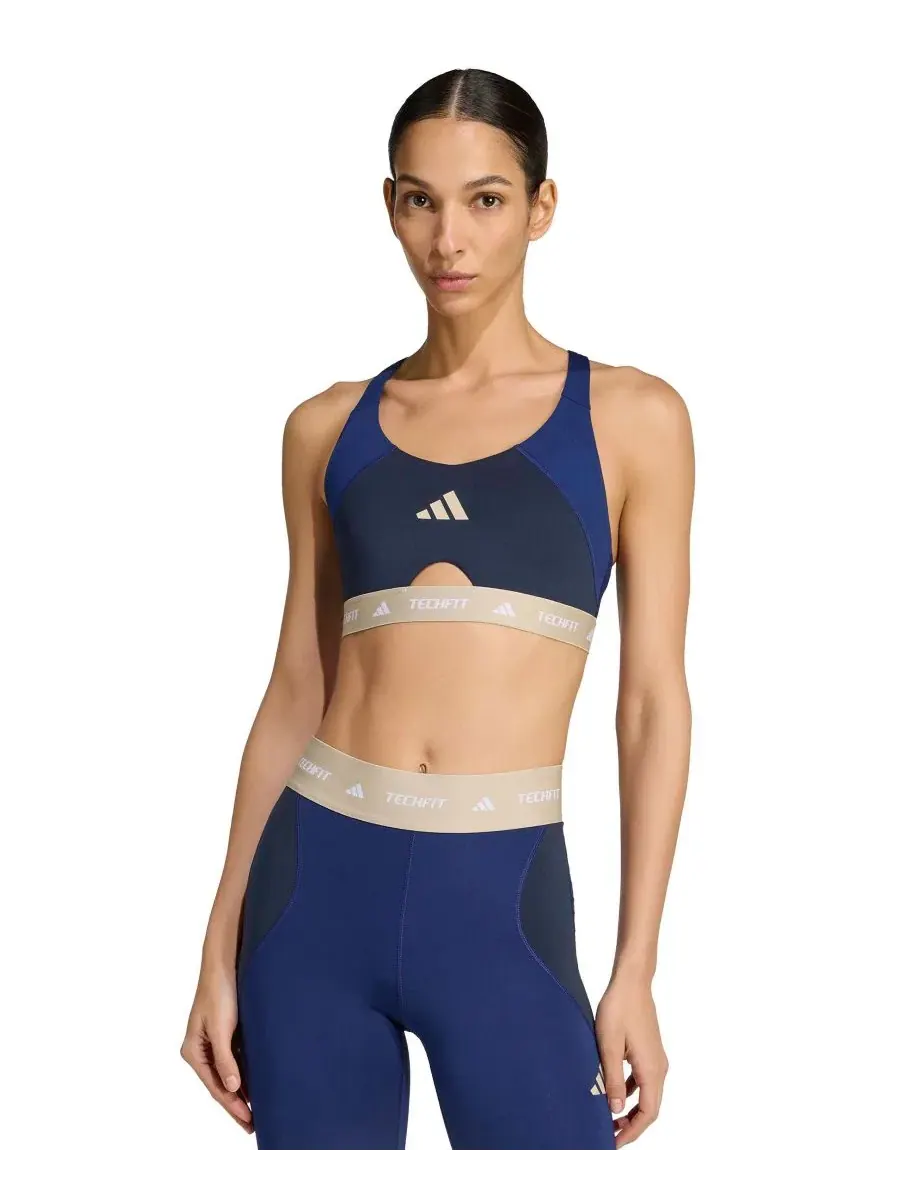Женский спортивный топ с поддержкой Tech Fit Color Block Medium Support adidas