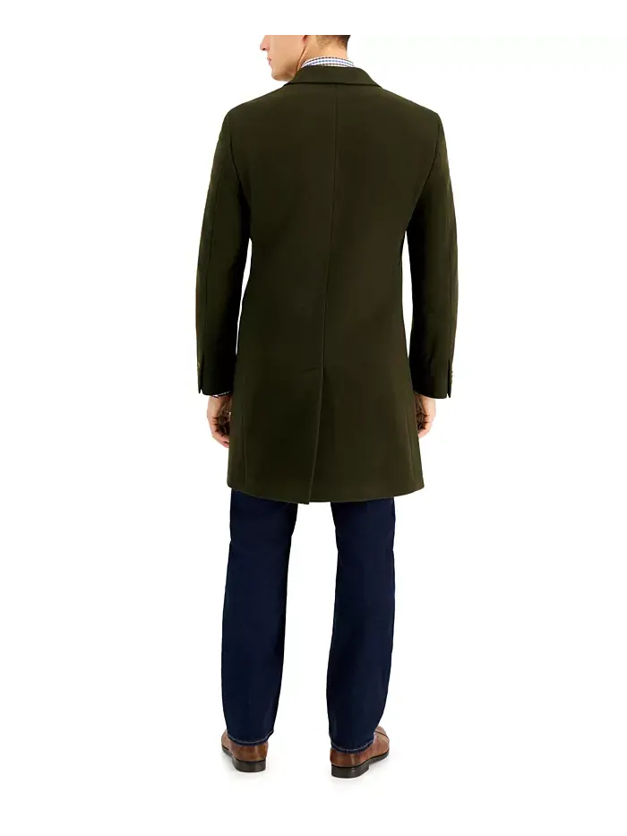 Мужское пальто Barge Classic Fit из шерсти с кашемиром Nautica — изображение 2 из 4, оливковый