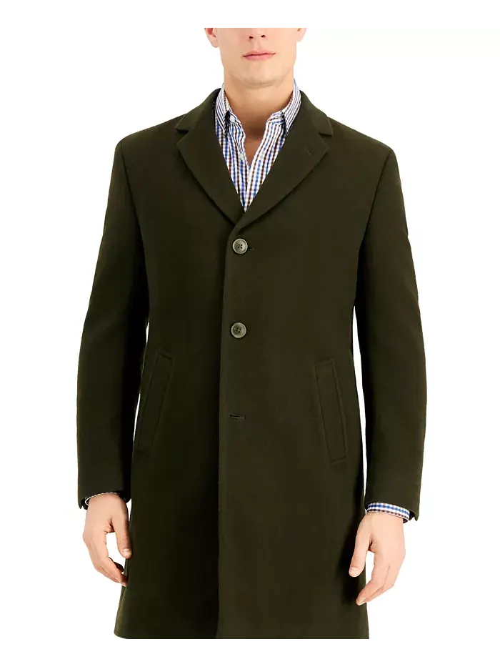 Мужское пальто Barge Classic Fit из шерсти с кашемиром Nautica — изображение 3 из 4, оливковый