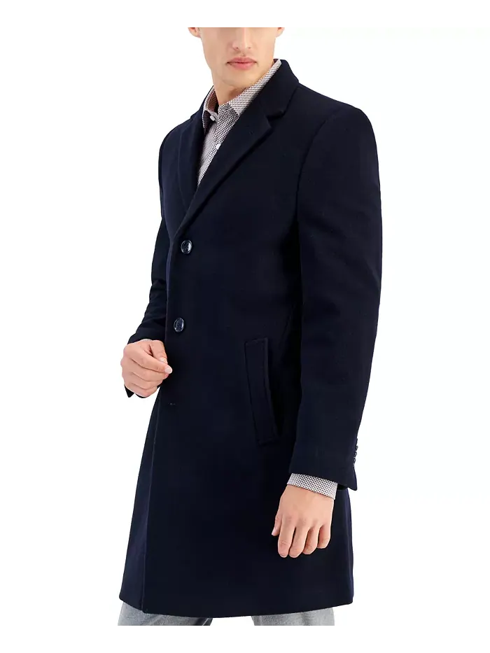 Мужское пальто Barge Classic Fit из шерсти с кашемиром Nautica — изображение 3 из 4, темно-синий