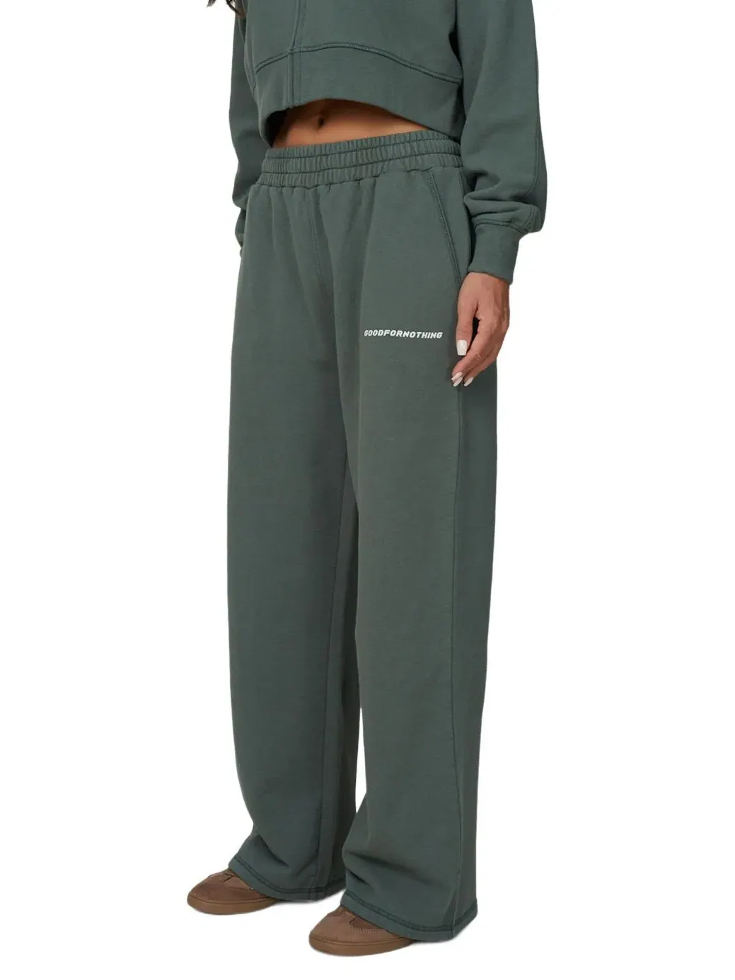 Женские джоггеры прямого кроя с принтом Essential Straight Leg Joggers Good For Nothing — изображение 2 из 4, зеленый