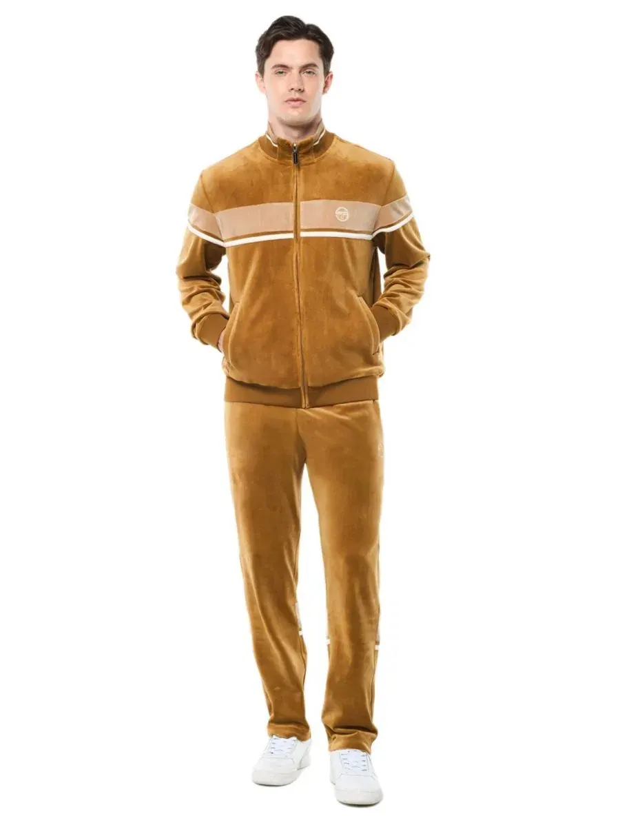 Кофта-джемпер с молнией Damarindo Velour Track Jacket Sergio Tacchini — изображение 2 из 5, коричневый