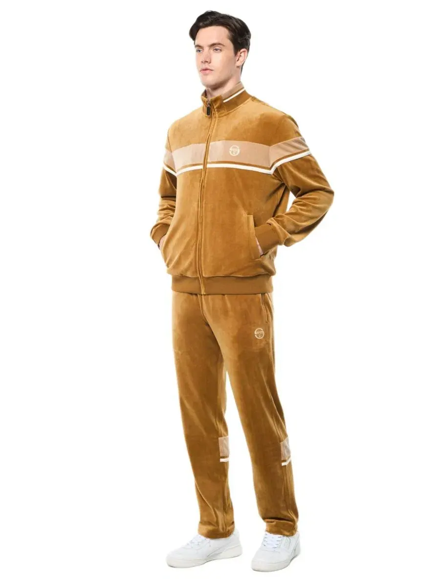 Кофта-джемпер с молнией Damarindo Velour Track Jacket Sergio Tacchini — изображение 3 из 5, коричневый