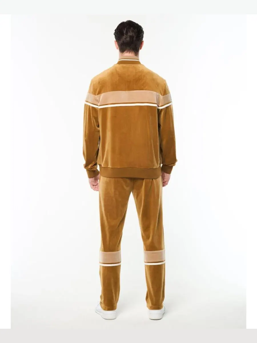 Кофта-джемпер с молнией Damarindo Velour Track Jacket Sergio Tacchini — изображение 4 из 5, коричневый