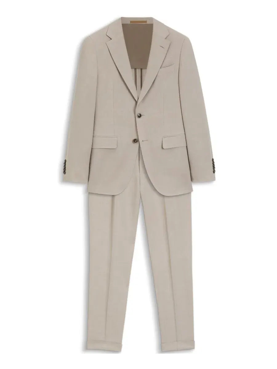 Костюм-двойка из шерсти с шелком, Slim Fit, BOSS by Hugo Boss — изображение 2 из 8, бежевый