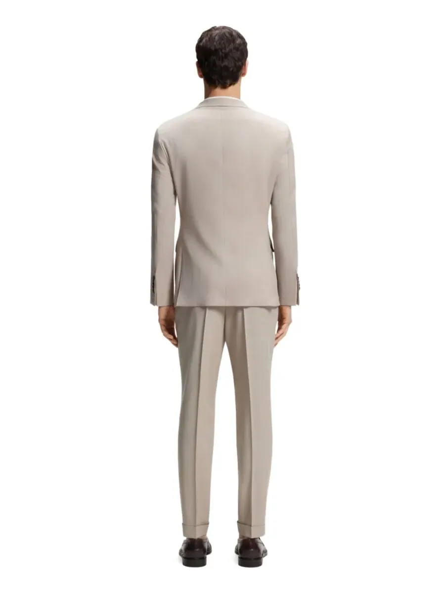Костюм-двойка из шерсти с шелком, Slim Fit, BOSS by Hugo Boss — изображение 3 из 8, бежевый