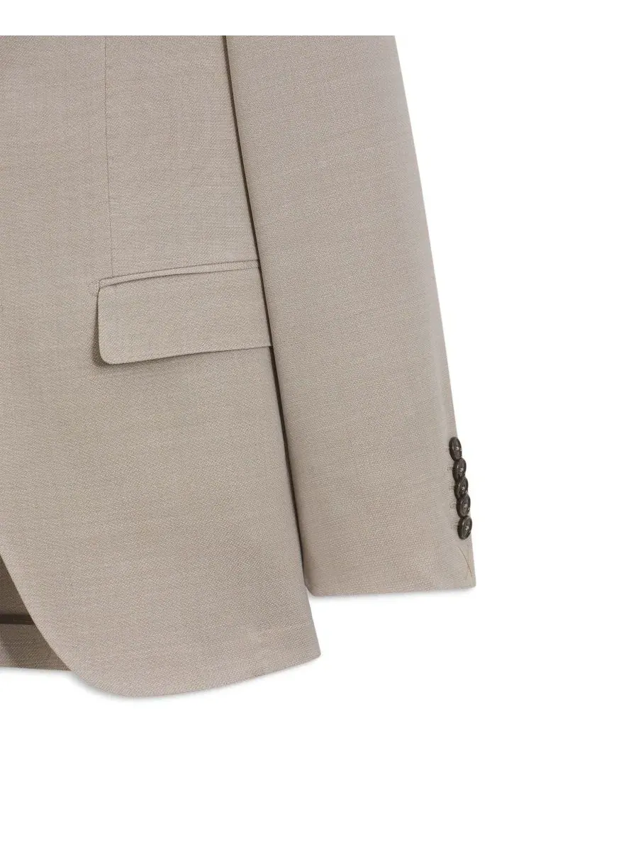 Костюм-двойка из шерсти с шелком, Slim Fit, BOSS by Hugo Boss — изображение 7 из 8, бежевый
