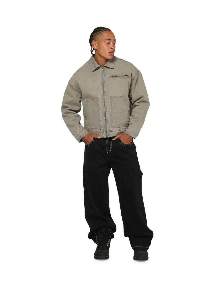 Куртка джинсовая с винтажной стиркой Halo Zip Jacket SAINT MORTA — изображение 2 из 6, нет цвета