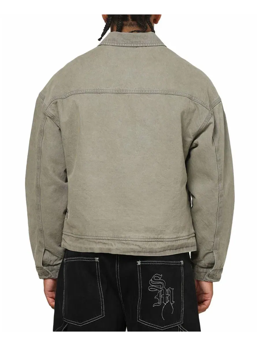 Куртка джинсовая с винтажной стиркой Halo Zip Jacket SAINT MORTA — изображение 3 из 6, нет цвета