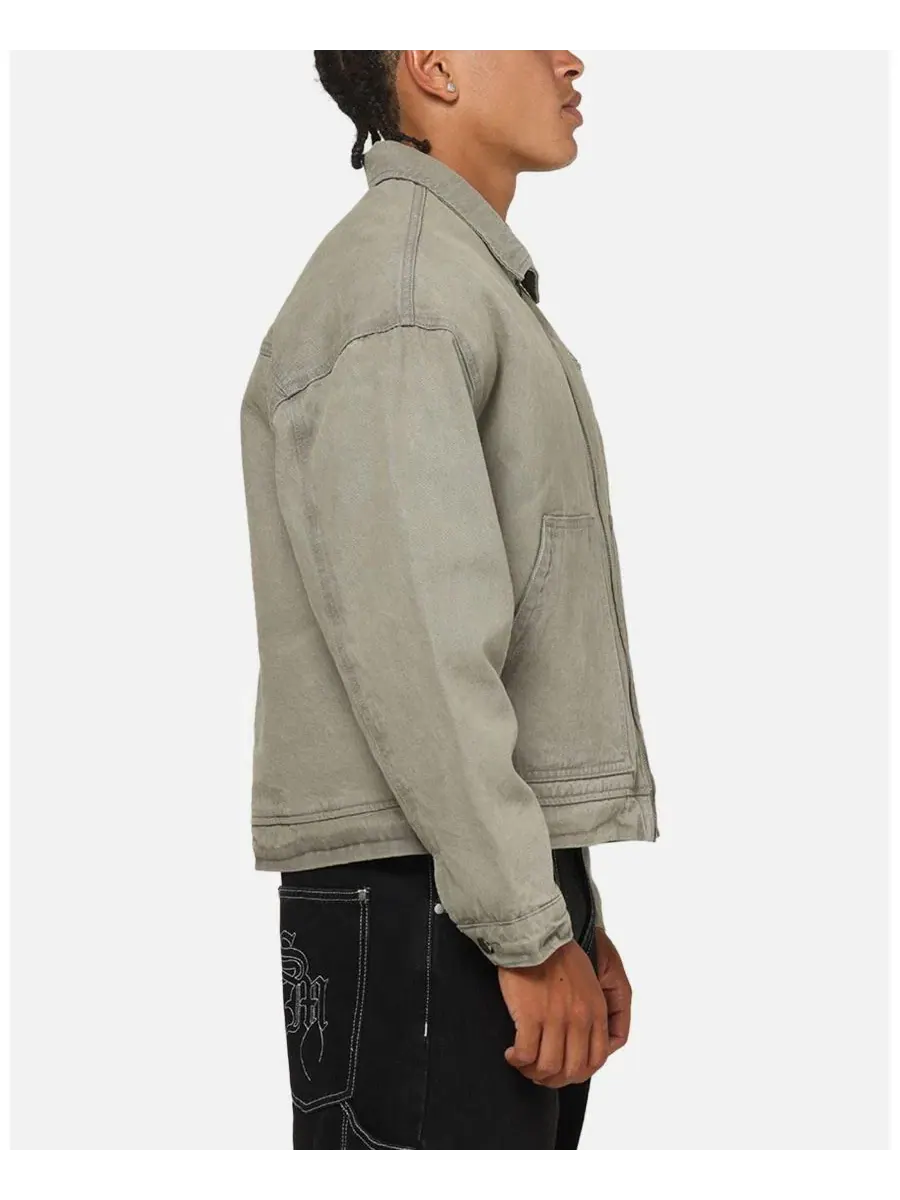 Куртка джинсовая с винтажной стиркой Halo Zip Jacket SAINT MORTA — изображение 4 из 6, нет цвета