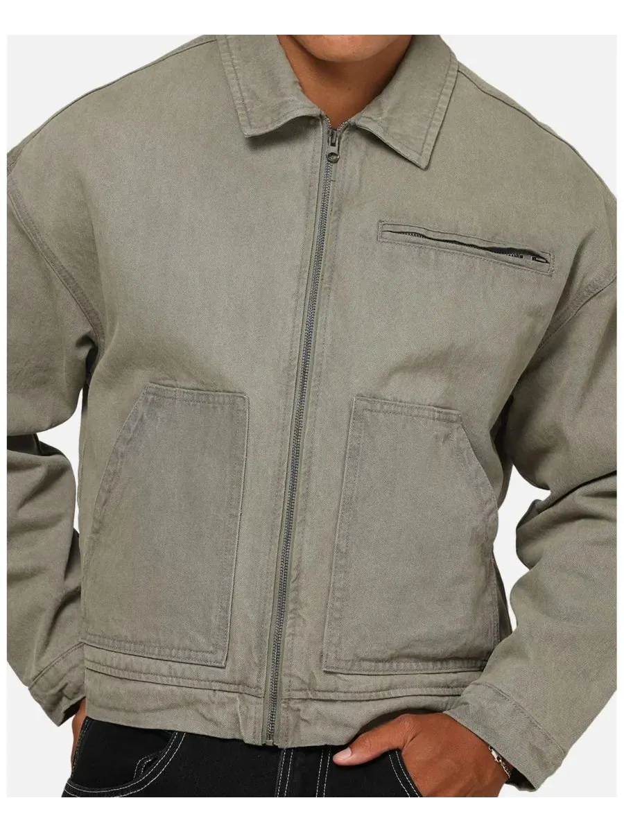 Куртка джинсовая с винтажной стиркой Halo Zip Jacket SAINT MORTA — изображение 6 из 6, нет цвета