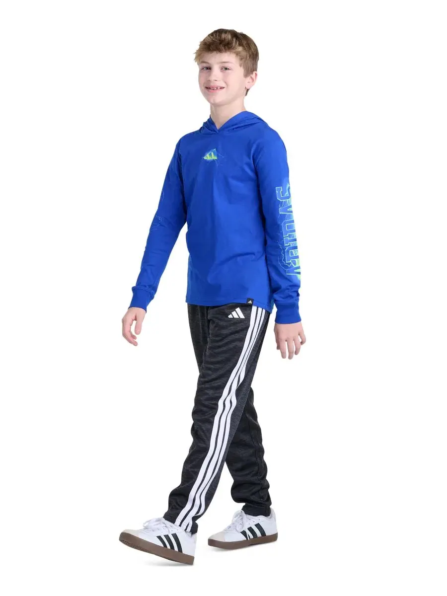 Детский худи с длинным рукавом, с капюшоном, с эффектом кракелюра adidas — изображение 2 из 4, синий