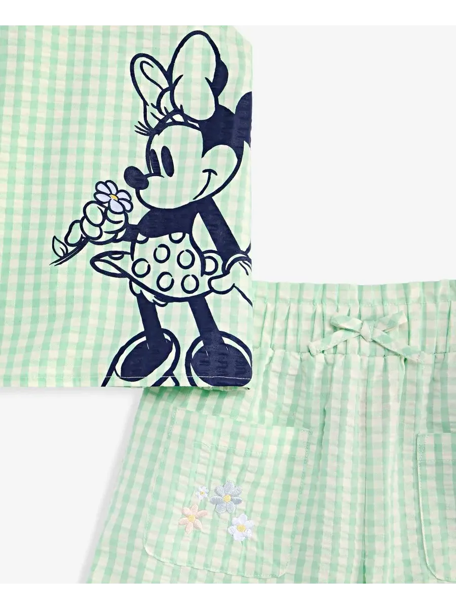 Комплект из топа и шорт с принтом Minnie Mouse Disney — изображение 5 из 5, зеленый