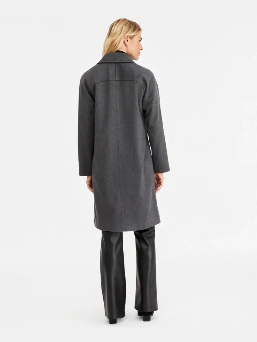 Пальто двубортное Calvin Klein — изображение 2 из 3, серый/белый