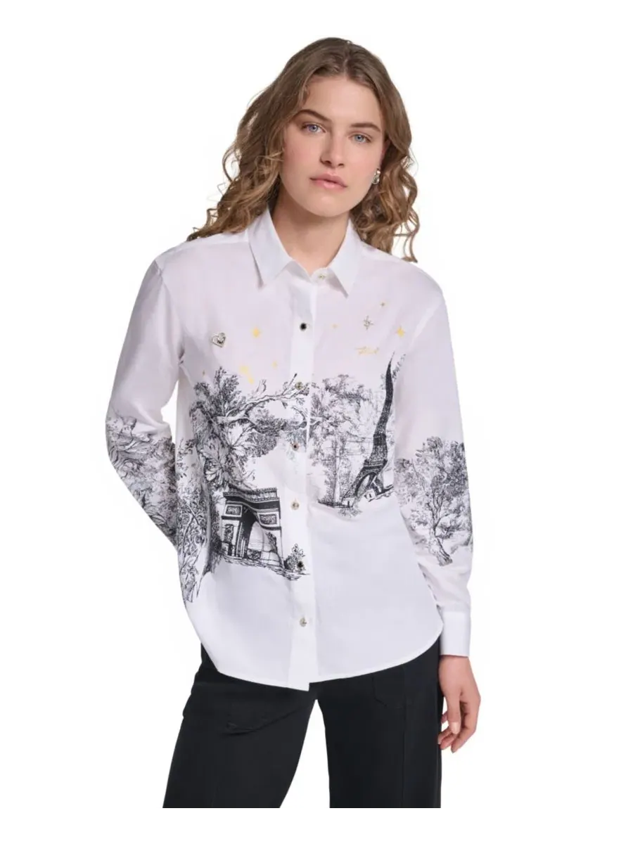 Рубашка женская с длинным рукавом Parisian Graphics KARL LAGERFELD PARIS