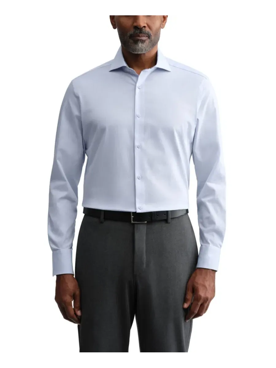 Мужская рубашка Slim Fit с воротником-стойкой Ted Baker London — зеленый